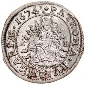 Węgry, Leopold I 1657-1705, VI krajcarów 1674, Kremnica.