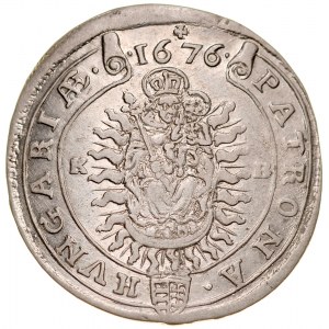 Węgry, Leopold I 1657-1705, XV krajcarów 1676, Kremnica.