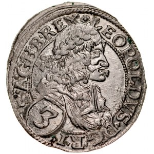 Austria, Leopold I 1657-1705, 3 krajcary 1673, Wiedeń.