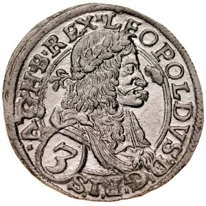 Austria, Leopold I 1657-1705, 3 krajcary 1673, Wiedeń.