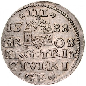 Zygmunt III 1587-1632, Trojak 1588, Ryga.