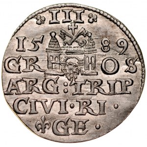 Zygmunt III 1587-1632, Trojak 1589, Ryga.