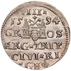 Zygmunt III 1587-1632, Trojak 1594, Ryga.