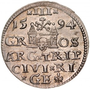 Zygmunt III 1587-1632, Trojak 1594, Ryga.