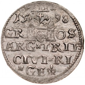 Zygmunt III 1587-1632, Trojak 1598, Ryga.