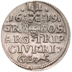 Zygmunt III 1587-1632, Trojak 1619, Ryga.