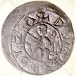 Bolesław III Krzywousty 1107-1138, Denar, Av.: Książę na tronie, napis: DVCIS BOLEZLA, Rv.: Krzyż, napis: DENARIVS.