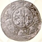 Bolesław III Krzywousty 1107-1138, Denar, Av.: Książę na tronie, napis: DVCIS BOLEZLA, Rv.: Krzyż, napis: DENARIVS.