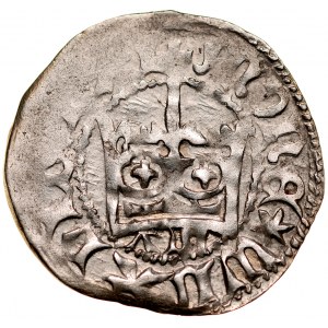 Władysław Jagiełło 1386-1434, Półgrosz, Kraków, Av.: Korona, pod nią litery AS, Rv.: Orzeł jagielloński.