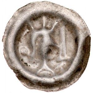 Przemysł II 1277-1297, Brakteat, Av.: Popiersie księcia z mieczem.