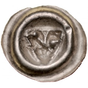 Východné Pomoransko, Sambor II 1217-1278, gombíkový brakteát, Gdansk Pomoransko, Av.: Griffin na štíte, RR.