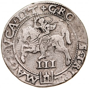 Zygmunt II August 1545-1572, Trojak 1562, Wilno. RR.