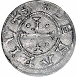 Bolesław III Krzywousty 1107-1138, Denar, Av.: Książę na tronie, napis: DVCIS BOLEZLA, Rv.: Krzyż, napis: DENARIVS.