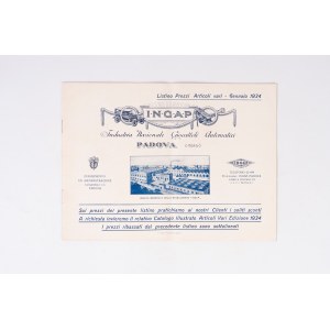 Ingap, Preisliste Januar 1934, 1934