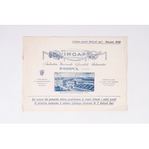 Ingap, Price list January 1932, 1932
