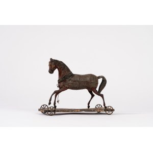 Marklin, HORSE on tin wheels, 1800s