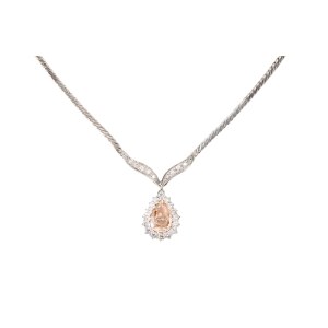 Contemporary Necklace with a Pink Diamond