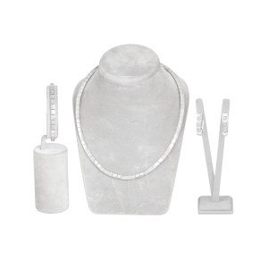 Diamond set: necklace, earrings, and bracelet, contemporary