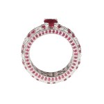 A wedding band with rubies and diamonds, contemporary