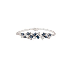 Bracelet with sapphires and diamonds, contemporary
