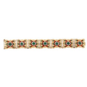 Bracelet with emeralds and diamonds, first half of the 20th century