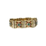 Bracelet with emeralds and diamonds, first half of the 20th century