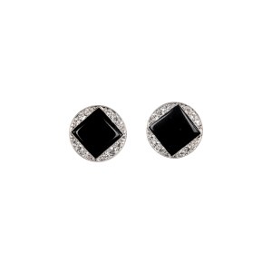 Clips with onyx and diamonds, first half of the 20th century