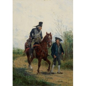 Jan Chełmiński, ENCOUNTER ON THE ROAD, ca. 1875