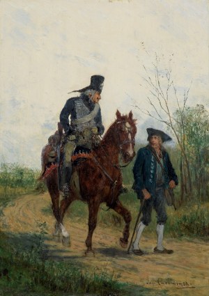 Jan Chełmiński, SPOTKANIE NA DRODZE, ok. 1875