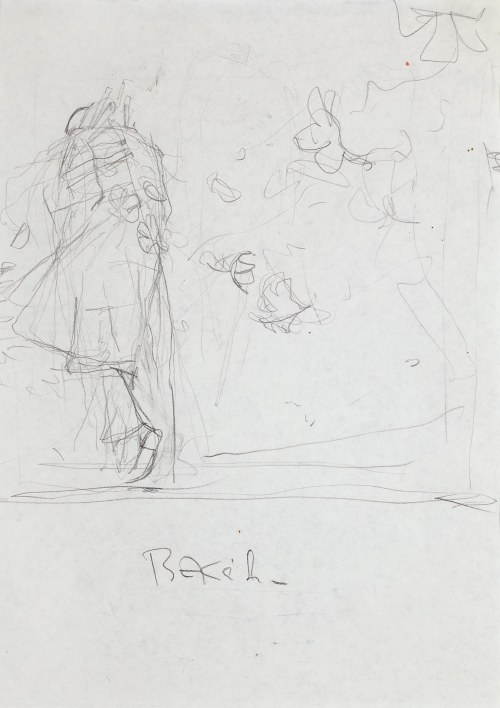 Zdzisław Beksiński, SZKIC DO OBRAZU Z ODCHODZĄCĄ POSTACIĄ, ok. 1986