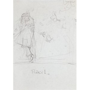 Zdzisław Beksiński, SKETCH FOR A PAINTING FEATURING A FIGURE WALKING AWAY, ca. 1986