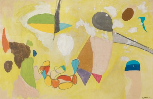 Marek Włodarski, KOMPOZYCJA NA ŻÓŁTYM TLE, 1956
