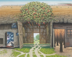 Jacek Yerka, KOSMICZNA STODOŁA, 2003