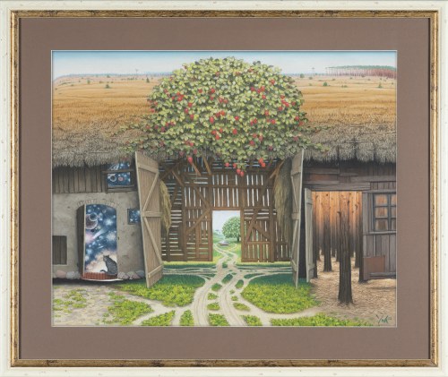 Jacek Yerka, KOSMICZNA STODOŁA, 2003