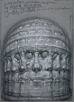 Franciszek Starowieyski, PROJEKT PLAKATU DO FILMU „O-BI, O-BA. KONIEC CYWILIZACJI“ (reż. Piotr Szulkin), 1984