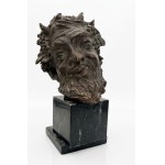 Vincenzo Gemito. (Neapel 1852 – 1929). Satyrkopf, Bronze mit Patina. Satyrkopf, Bronze mit dunkler Patina. Unten signiert, Höhe 38 cm einschließlich Sockel