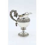 Silver Milk Jug, Finely Chiseled with Leaf Motifs and Neo-Baroque Scrollwork - 19th Century