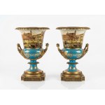 Paire de vases remarquables en porcelaine et bronze, début du XXe siècle, 41 cm, début du XXe siècle