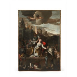 Painting depicting the Martyrdom of Saint Afra, Venetian school, 17th century