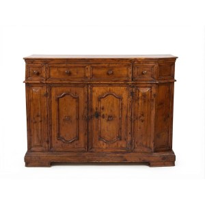 Tuscan-style sideboard made of solid wood with four doors and four drawers