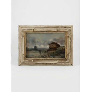 D. Pinelli, Dipinto a olio su tela raffigurante un paesaggio rurale olio su tela, CM Dipinto a olio su tela raffigurante un paesaggio rurale
