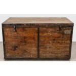 Rustic wooden trunk with iron reinforcements, 19th–20th century, 130X70