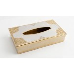 Rectangular tissue holder in plated brass with embossed decorations by Broggi