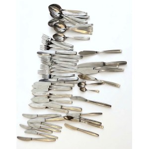 Vintage Silver-Plated / Stainless Steel Cutlery - Modernist / Art Deco Style (Assorted Set, approx. 30 pieces)