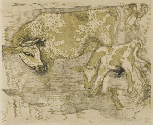 Janina Konarska (1902 Łódź - 1975 Warszawa), Krowa i cielątko