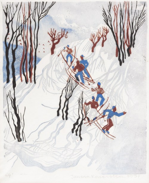 Janina Konarska (1902 Łódź - 1975 Warszawa), Narciarze , 1931