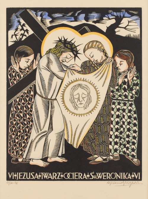 Bogna Krasnodębska-Gardowska (1900 Sosnowiec - 1986 ), Droga krzyżowa, stacja VI 