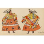 Zofia Stryjeńska (1891, Kraków – 1976, Geneva), “Kraków Costumes: The Wedding Starosta and Starościna,” Plate IV from the portfolio “Polish Peasants’ Costumes,” 1939