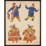 Zofia Stryjeńska (1891, Kraków – 1976, Geneva), “Kraków Costumes: The Wedding Starosta and Starościna,” Plate IV from the portfolio “Polish Peasants’ Costumes,” 1939