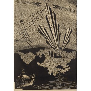 Stefan Rassalski (1910, Symonów – 1972, Warsaw), Don Quixote Discovers America, 1963